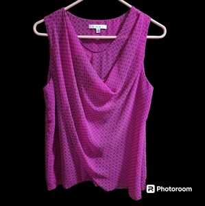Women's CAbi Style #983 Sleeveless Draped Fushia Blouse Size Medium